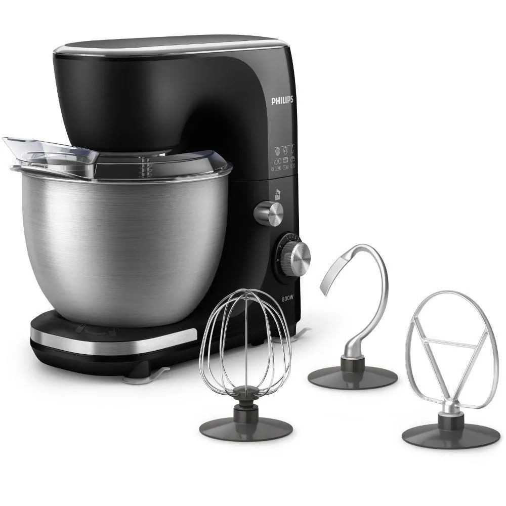Imagen 2 del producto Batidora planetaria Philips HR7922 800W, 12 velocidades, tazón de 5 litros, movimiento planetario, negro