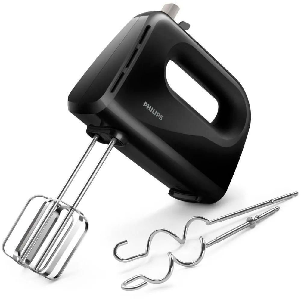 Imagen 1 del producto Batidora de mano Philips HR3705 Daily Collection 300w, 5 velocidades + Turbo, ergonómico y ligero, negro
