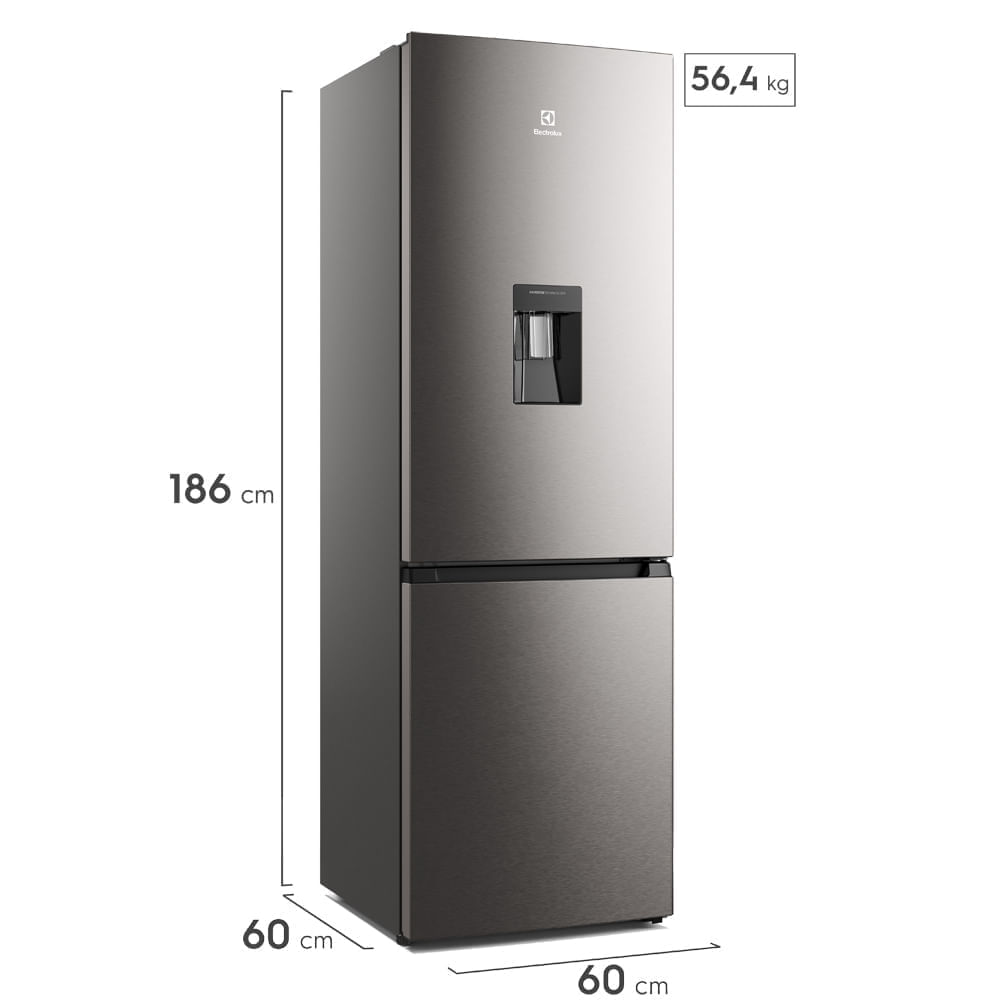 Imagen 2 del producto Refrigerador Electrolux No Frost Bottom Freezer 285 litros, Inverter + Inteligencia artificial, gris