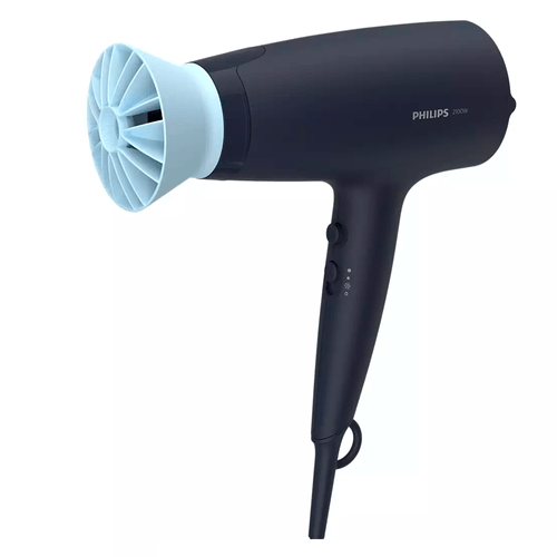 Secadora de cabello Philips BHD360 2100W, 6 velocidades y temperatura, ajuste de aire frío, azul