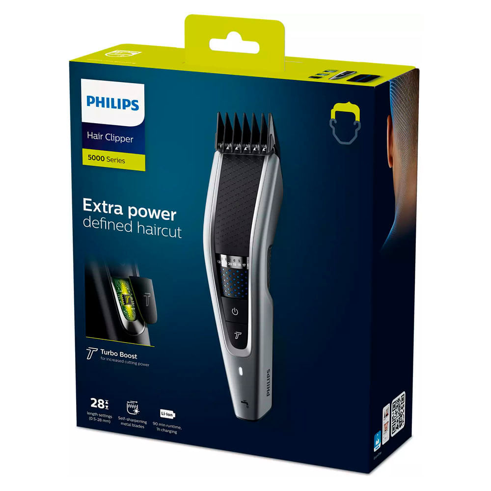 Imagen 2 del producto Cortadora de cabello Philips Hc5630 Hairclipper, 90 minutos sin cable, gris