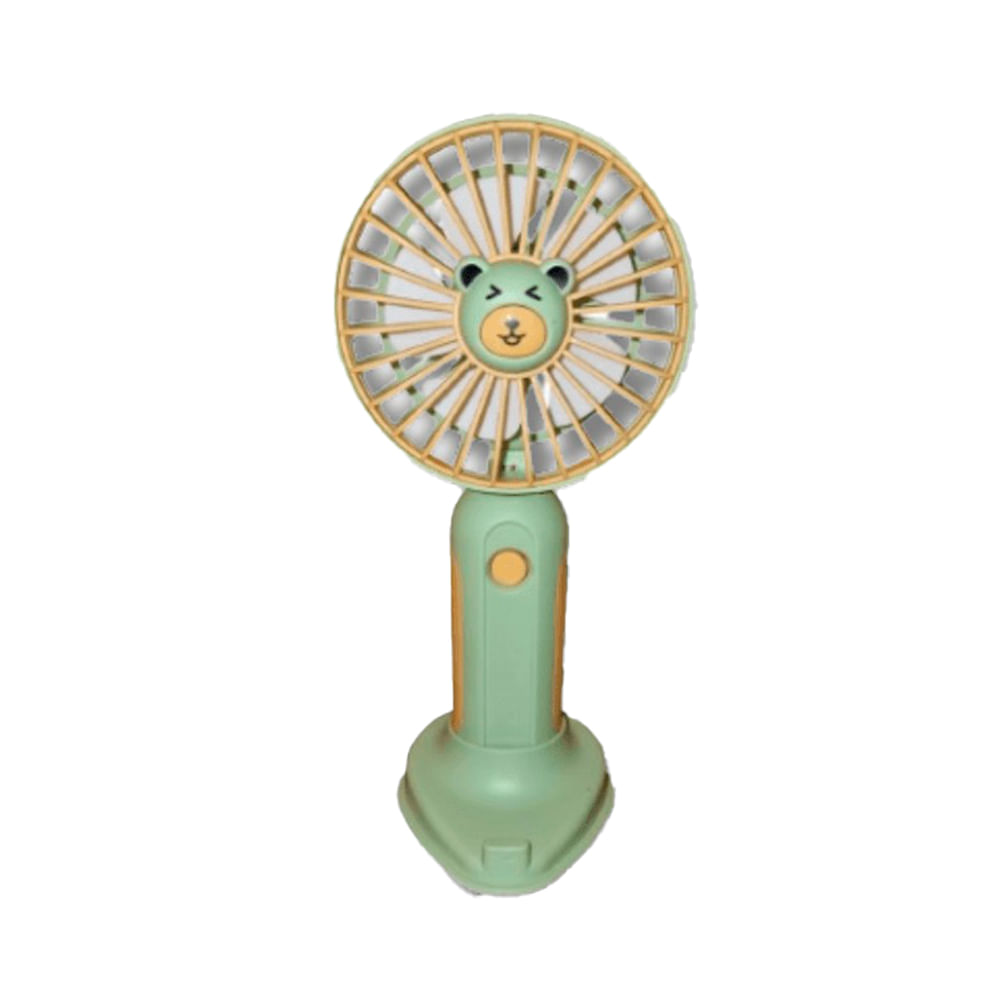 Mini ventilador BlackJago con porta celular recargable 3W, 1 velocidad, verde