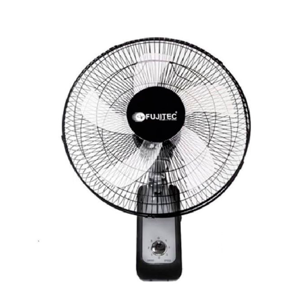 Ventilador de pared, Fujitec, 16", paleta acrílica, 3 velocidades, negro