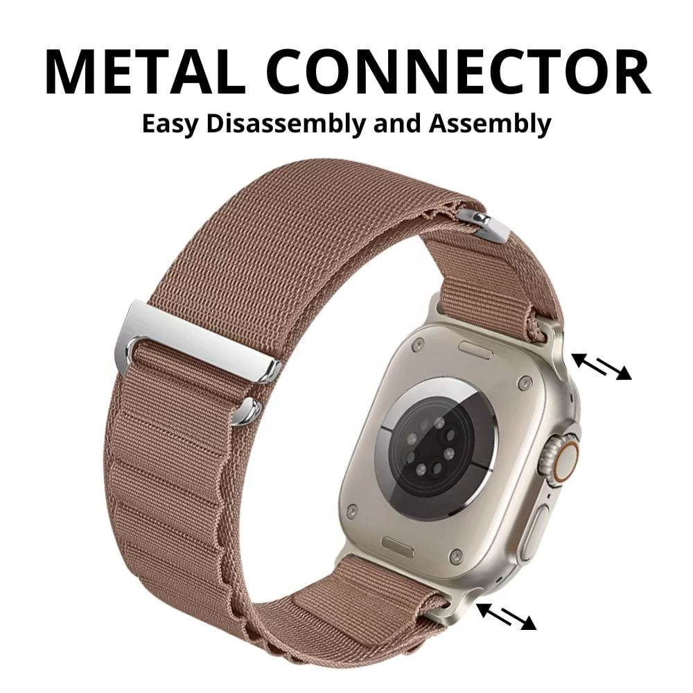 Imagen 2 del producto Correa Alpine Loop, C-Hook, Urvoi, de nylon, para Apple Watch 42/44/45/49mm, y serie 10 46mm, albaricoque