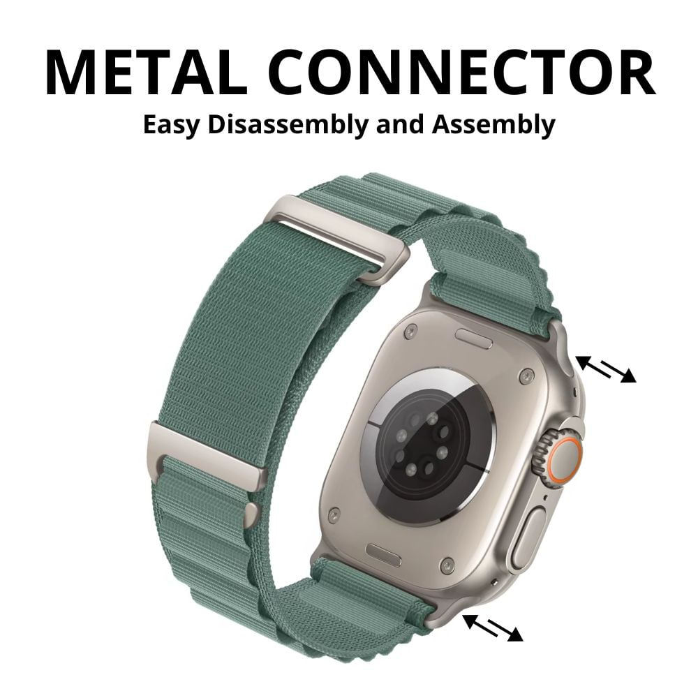 Imagen 2 del producto Correa Alpine Loop, C-Hook Urvoi, de nylon, para Apple Watch 42/44/45/49mm, y serie 10 46mm, verde
