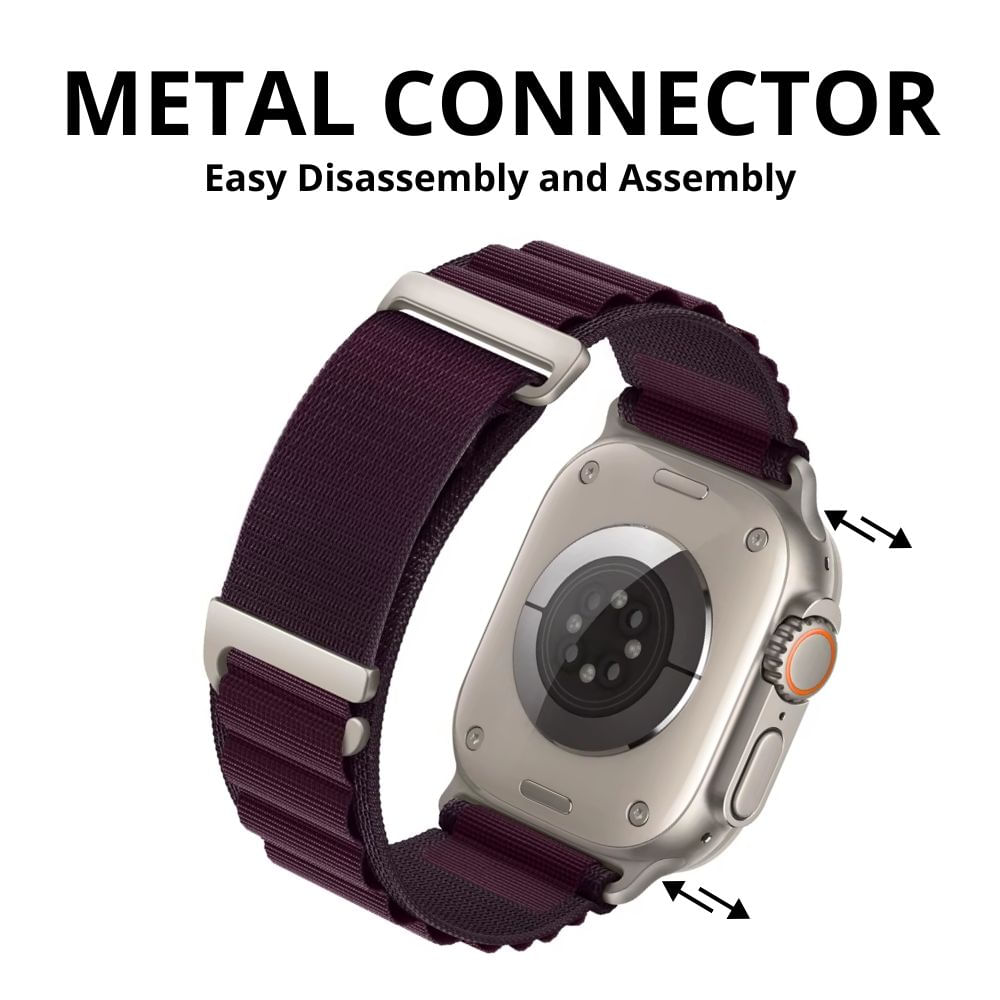 Imagen 2 del producto Correa Alpine Loop, C-Hook Urvoi, de nylon, para Apple Watch 42/44/45/49mm, serie 10 46mm, vino