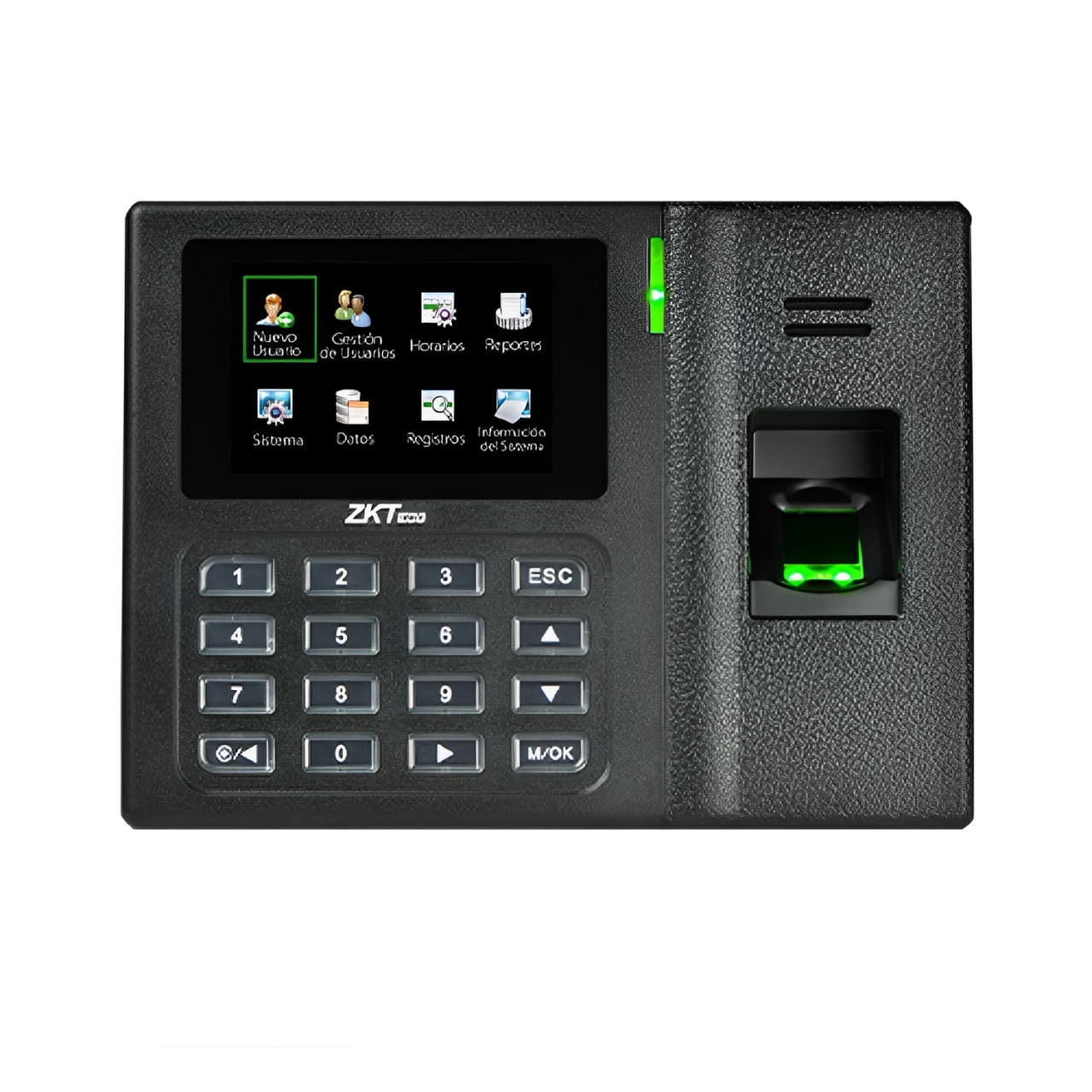 Control de asistencia biométrico ZKTeco LX14, pantalla 2.8", conexión USB, registro de 50,000 eventos