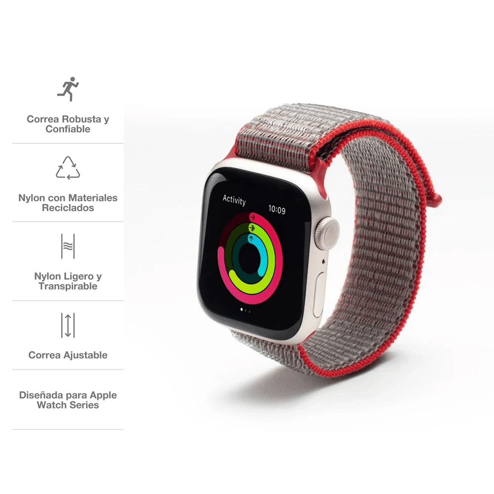 Imagen 2 del producto Correa deportiva Gear4 para Apple Watch 41/40/38mm, nylon ligero, transpirable, ajustable