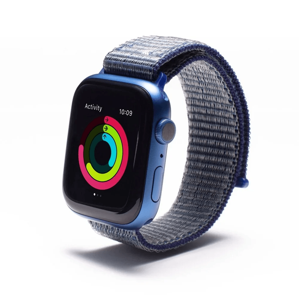 Correa deportiva Gear4 para Apple Watch, nylon transpirable, ajustable, azul marino