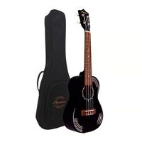 Ukelele concierto Panther, 18 trastes, cuerdas de nylon, negro