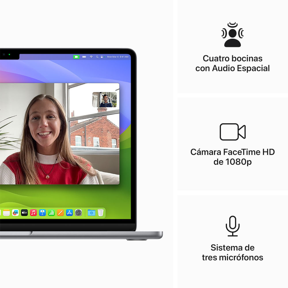 Imagen 2 del producto MacBook Air Apple 13.6"" Chip M3, 256GB SSD, 16GB RAM, 8GPU, macOS, space gray