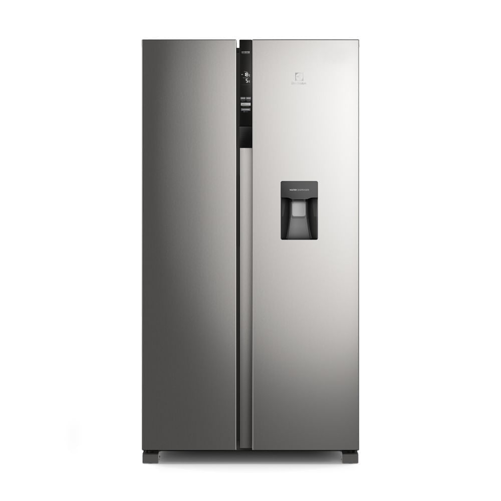 Refrigerador Electrolux ERSA53V2HDS Side by Side 514 litros con tecnología inverter, turbo freezer, ice twister