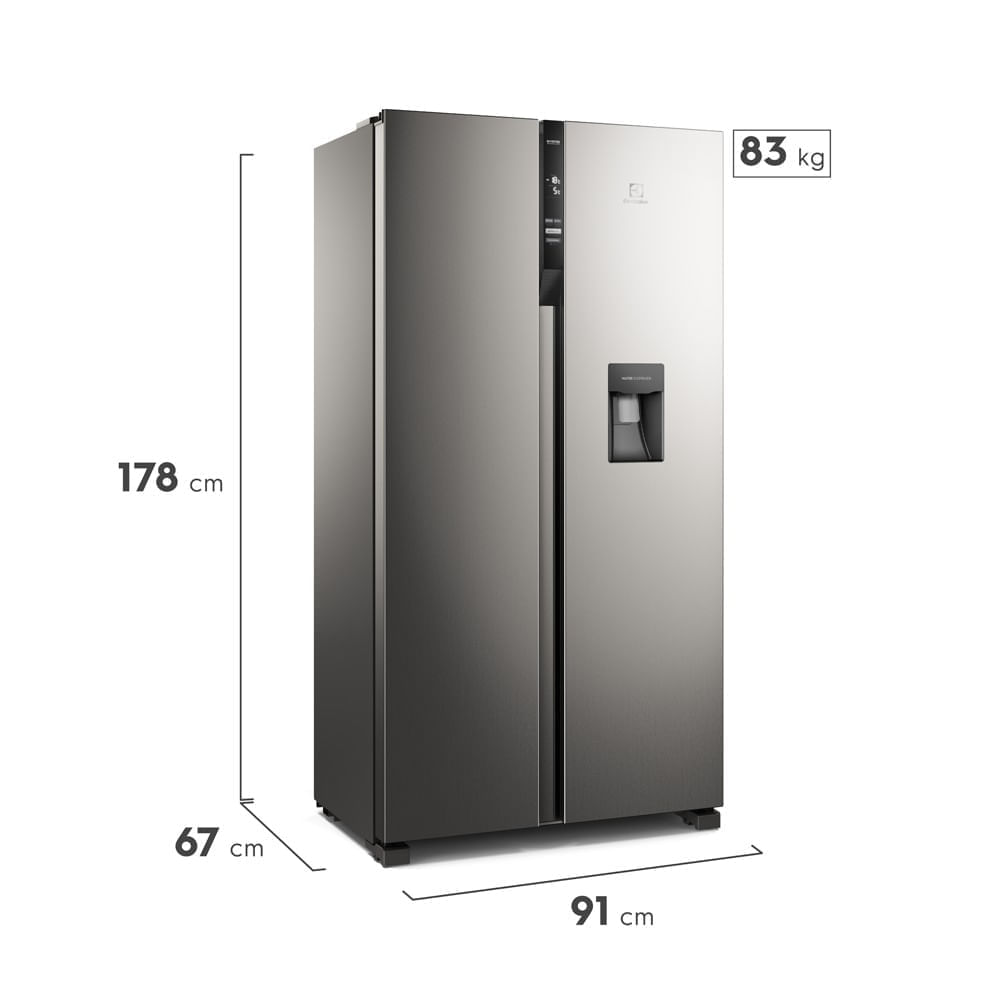 Imagen 2 del producto Refrigerador Electrolux ERSA53V2HDS Side by Side 514 litros con tecnología inverter, turbo freezer, ice twister