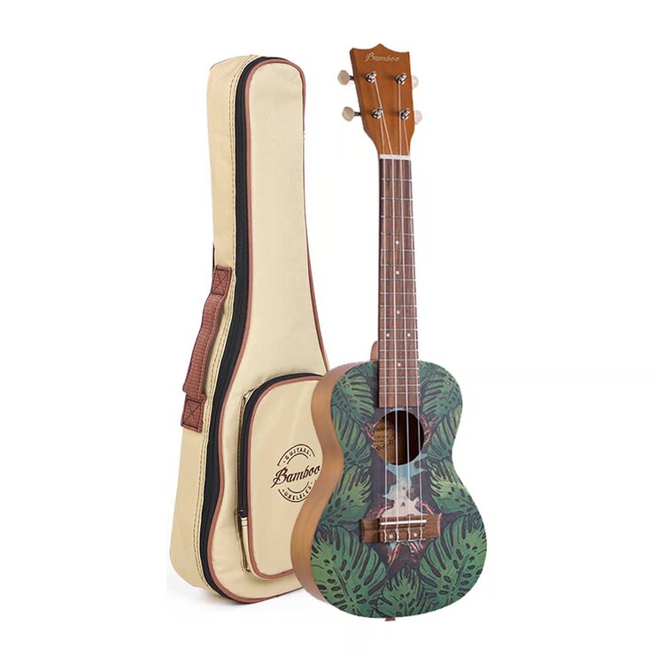 Ukelele  Waterfall, nature line, concierto, marrón