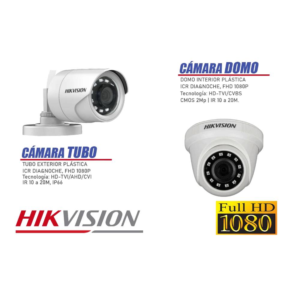 Imagen 2 del producto Cámaras seguridad kit 7 Hikvision full hd 1080p + disco 1TB completo