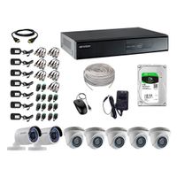 Cámaras seguridad kit 7 Hikvision full hd 1080p + disco 1TB completo