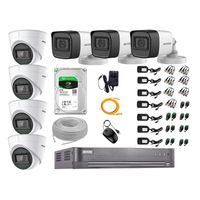 Kit Hikvisión 7 cámaras de seguridad, audio incorporado, 5MP completo P2p + Disco duro 2tb