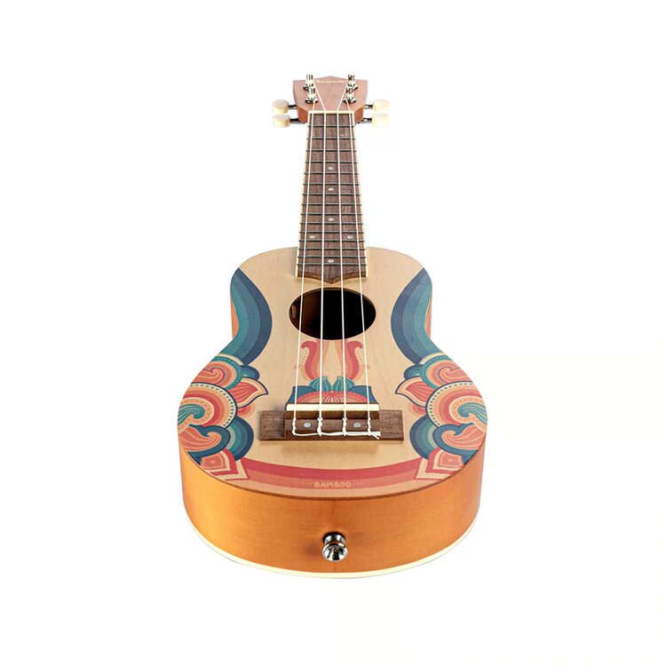 Imagen 2 del producto Bamboo Ukelele concierto retro: sonido cálido y diseño colorido con cuerpo de linden