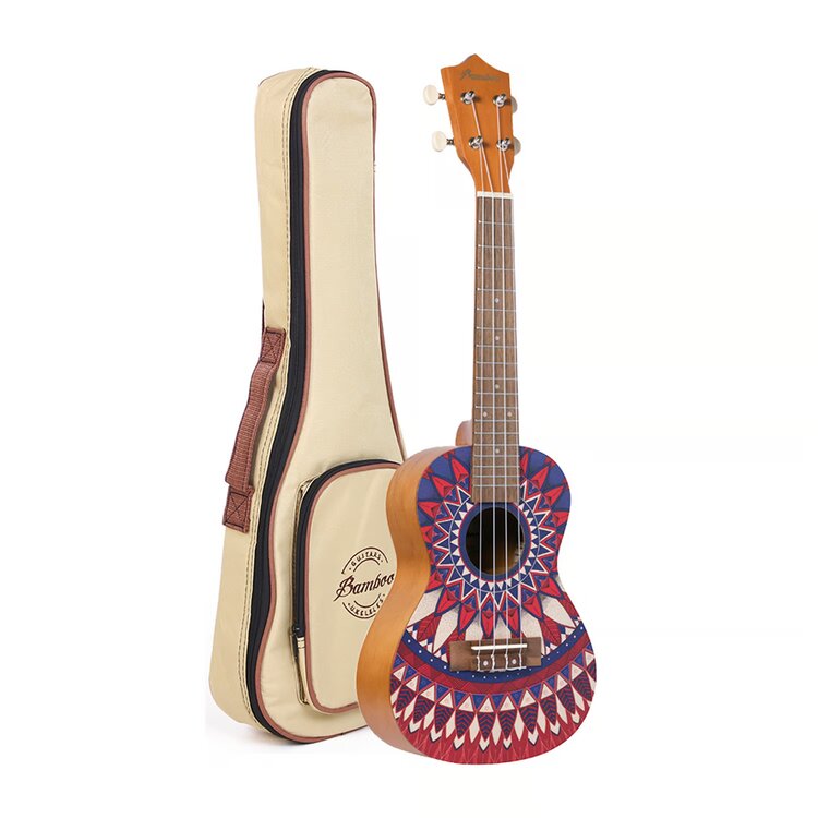 Ukelele concierto passion, sonido cálido, diseño colorido con cuerpo de linden