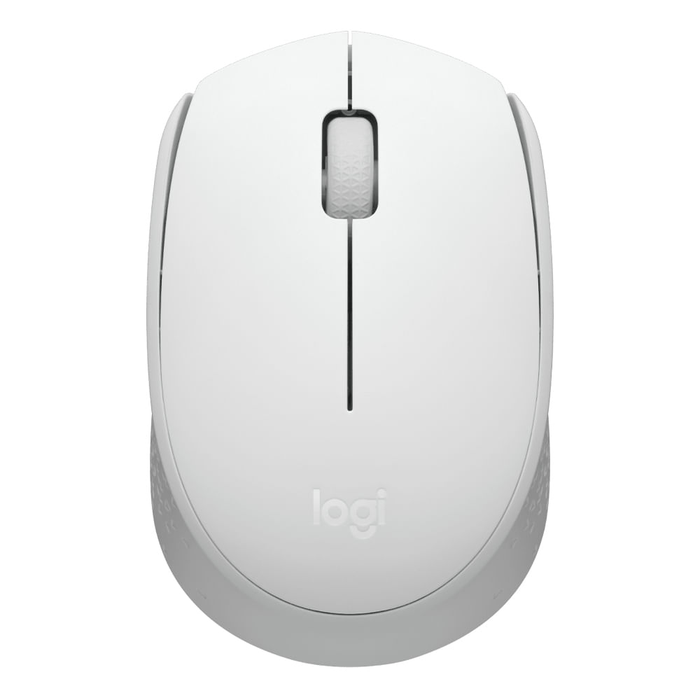 Mouse inalámbrico Logitech M170 compacto, 3 botones, usa pilas, diseño ambidiestro, blanco