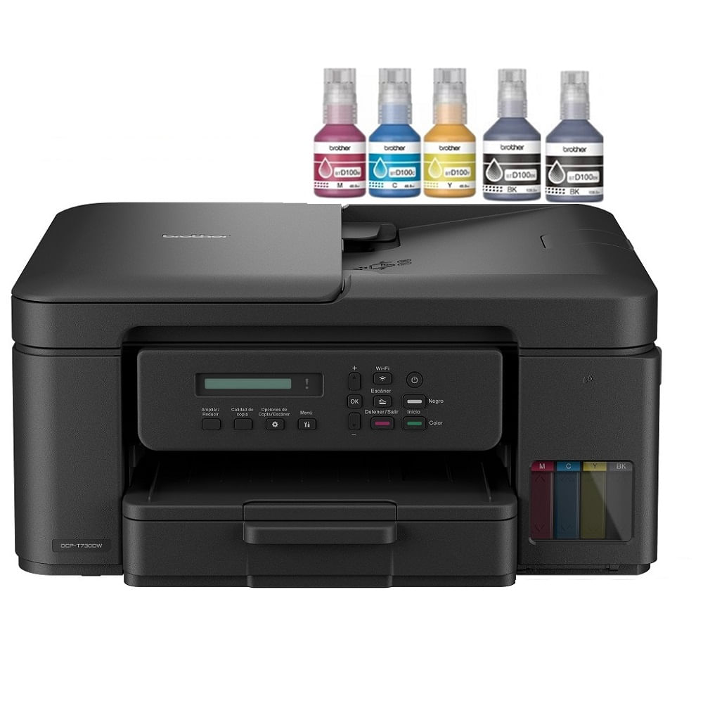 Imagen 1 del producto Impresora multifuncional Brother DCP-T730DW, inyección de tinta, inalámbrica, Wi-Fi, con tanques recargable