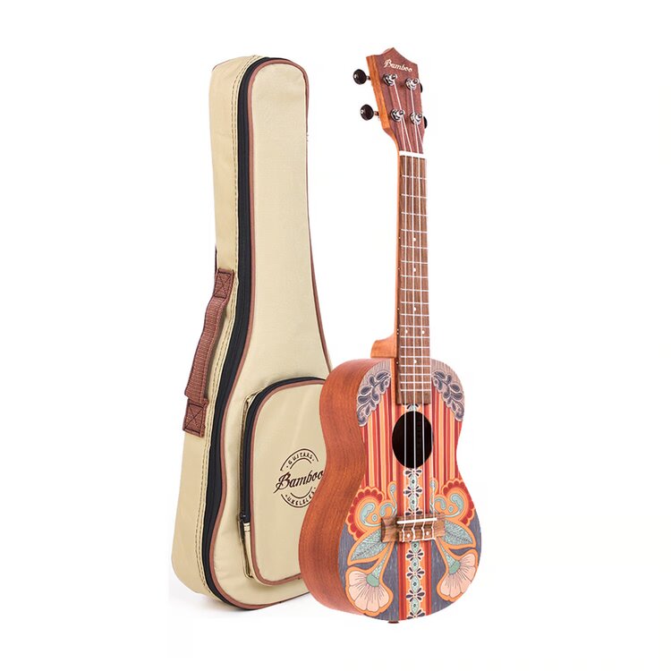 Ukelele concierto vint: cuerpo de linden, mástil de okoume, sonido cálido para principiantes