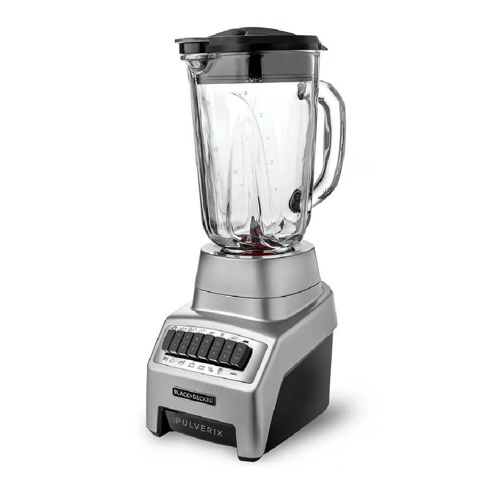 Licuadora Black & Decker BL1140MS 700w, 12 velocidades + pulso, vaso de 1.5 litros, gris