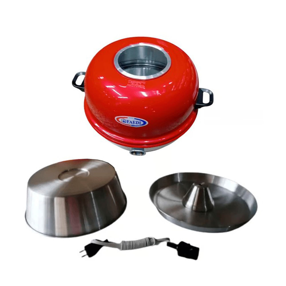 Horno eléctrico Faedy KO13 1300w, capacidad 2 litros, diseño ovni en aluminio, resistencia de acero, rojo