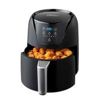 Freidora de aire Oster CKSTAF40DDF 1500W, capacidad 4 litros, bandeja extraíble, panel digital, negro