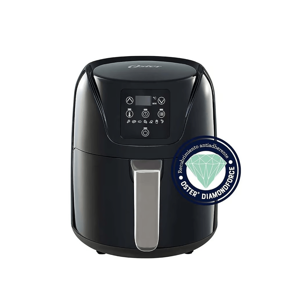 Imagen 2 del producto Freidora de aire Oster CKSTAF40DDF 1500W, capacidad 4 litros, bandeja extraíble, panel digital, negro