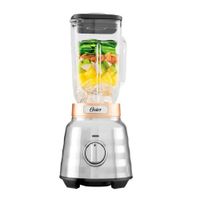 Licuadora Oster BLSTPBR 1500w, 2 velocidades, vaso de vidrio 1.75 litros, plateado