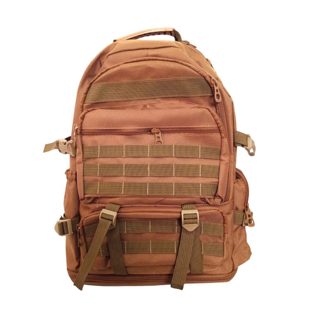 Mochila táctica militar expandible, 55 litros, camping, viaje, marrón