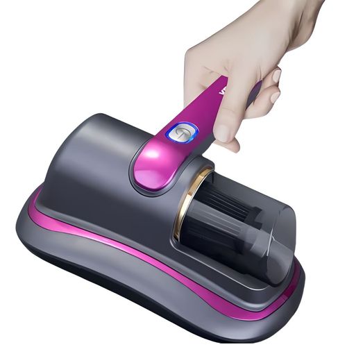 Aspiradora antiácaros, portátil, recargable, filtro ultravioleta, reduce alergias, morado
