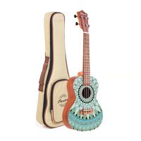 Ukelele Concierto Mandala Line - Jade, sonido envolvente, diseño artístico