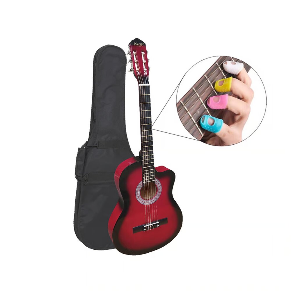 Guitarra acústica, Vozzex, plumillas, standar adulto 39", nylon, roja