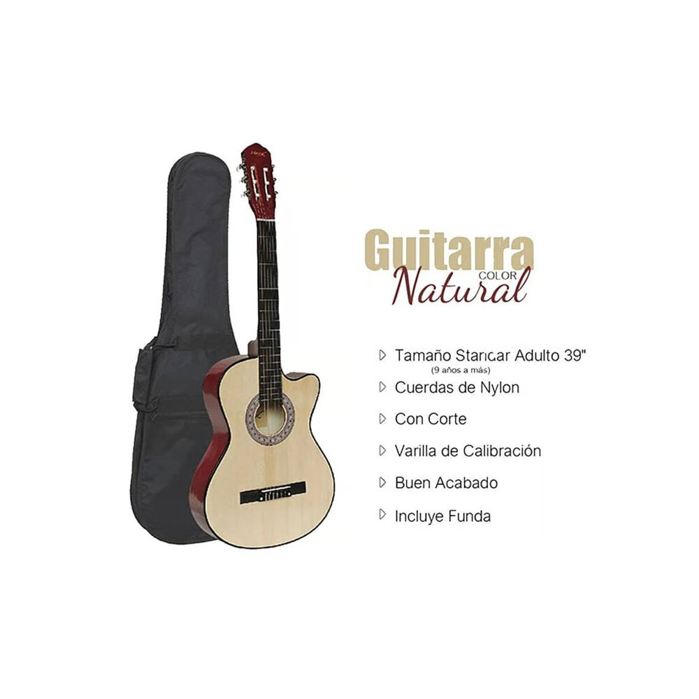 Imagen 2 del producto Guitarra acústica, Vozzex, nylon, set de protectores, funda