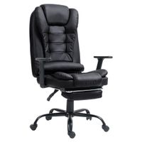 Silla gerencial de oficina Komsum Roma ergonómica con base de acero, negro