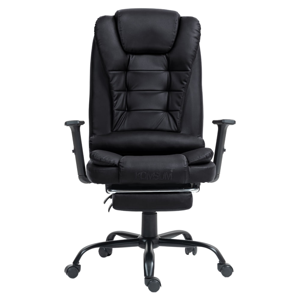 Imagen 2 del producto Silla gerencial de oficina Komsum Roma ergonómica con base de acero, negro