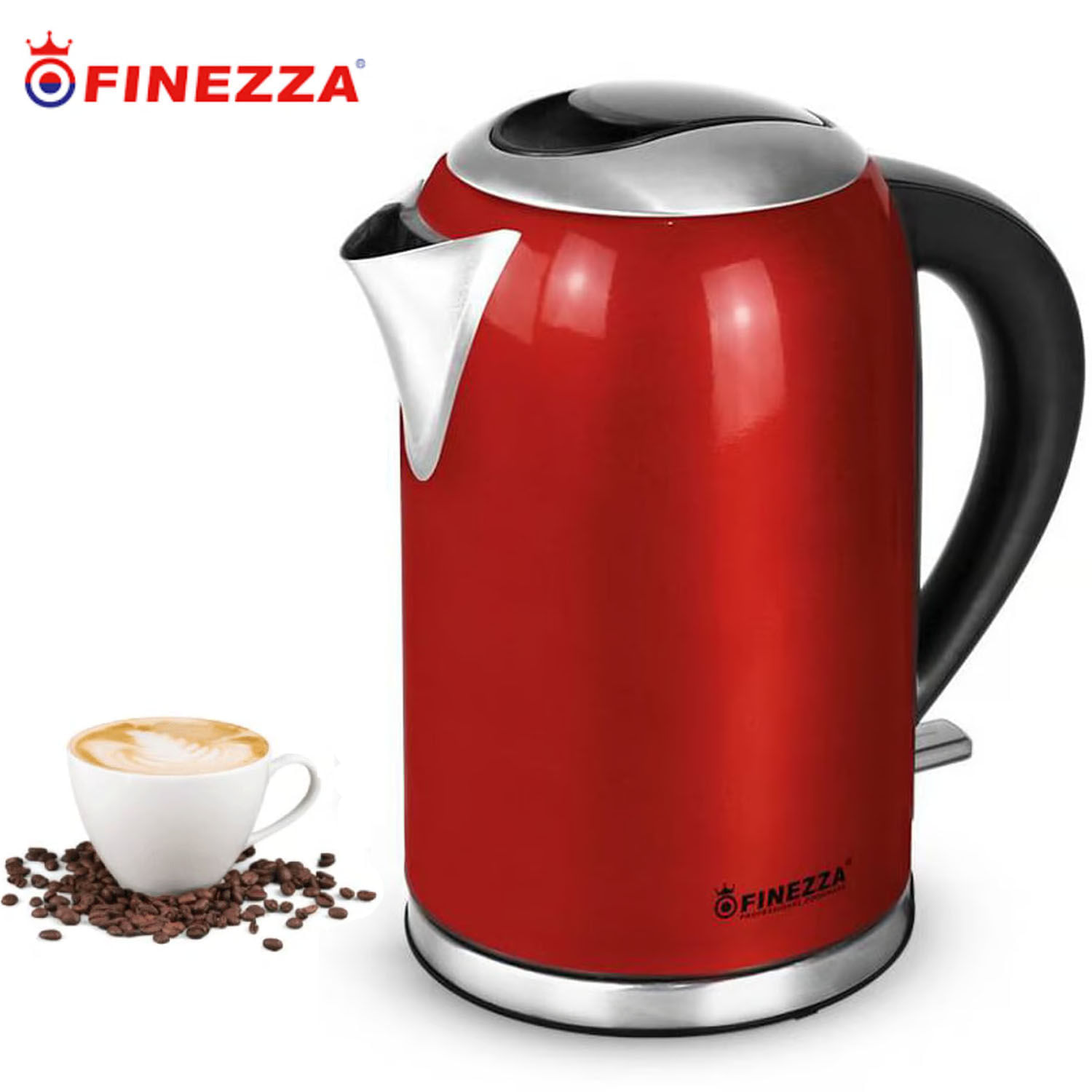 Imagen 2 del producto Hervidor eléctrico Finezza FZ-630H 2200w, capacidad 2 litros, ergonómico, rojo