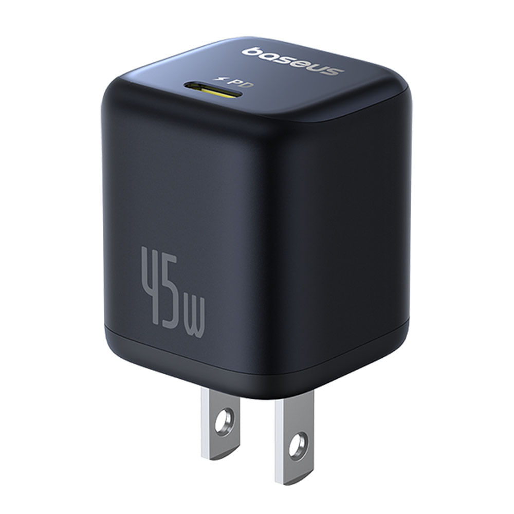 Imagen 1 del producto Cargador de pared Baseus PicoGo GaN, 45W, USB Tipo-C, carga rápida, negro