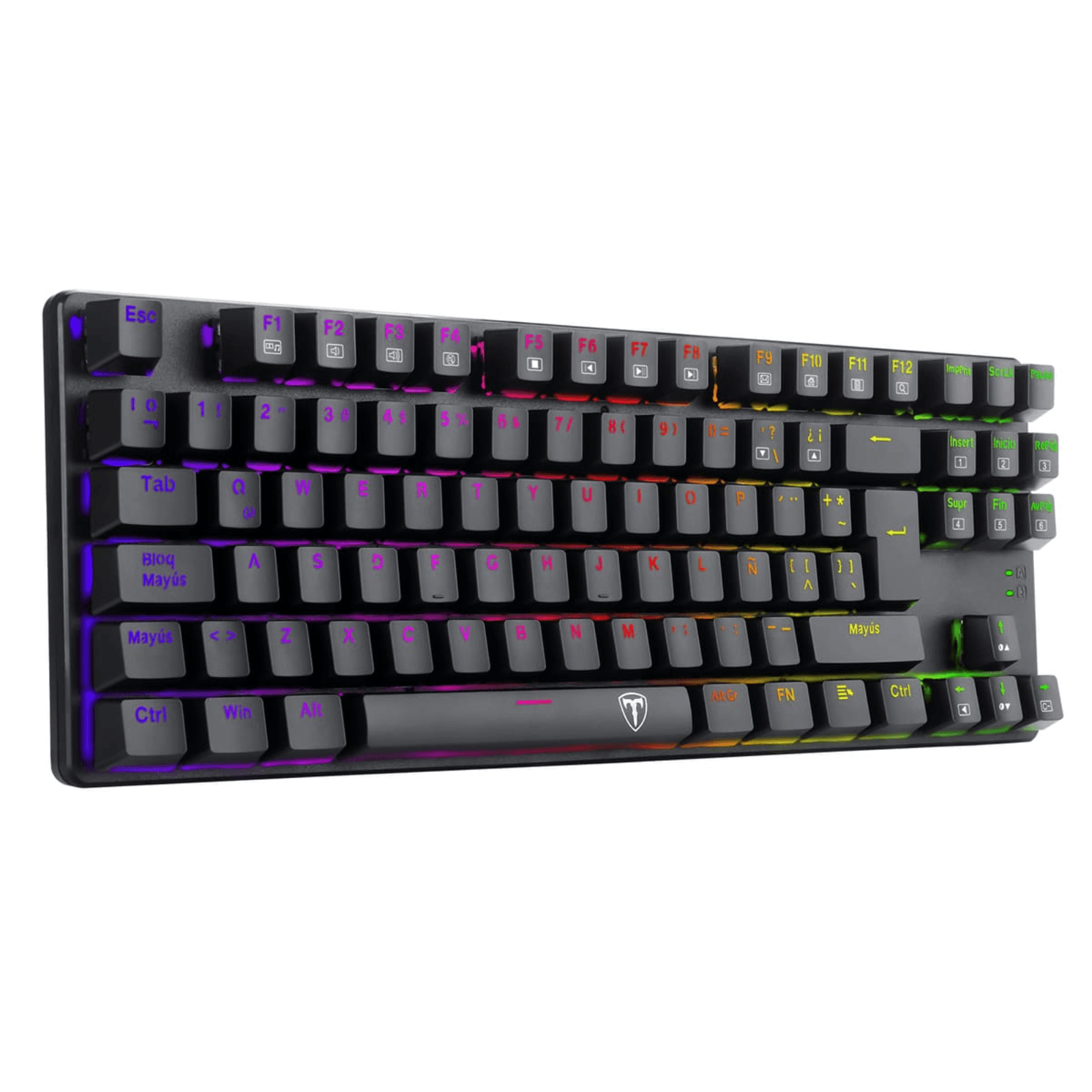 Imagen 2 del producto Teclado gamer alámbrico T-Dagger Bora, conexión USB, mecánico, idioma español, RGB, switch azul, negro