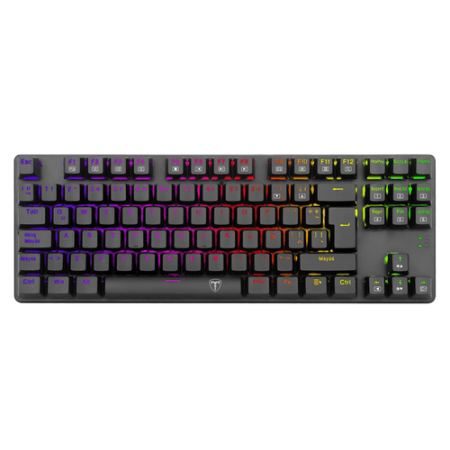 Teclado T-Dagger Bora, mecánico, RGB, anti salpicaduras, switch azul, negro -TGK315-BL