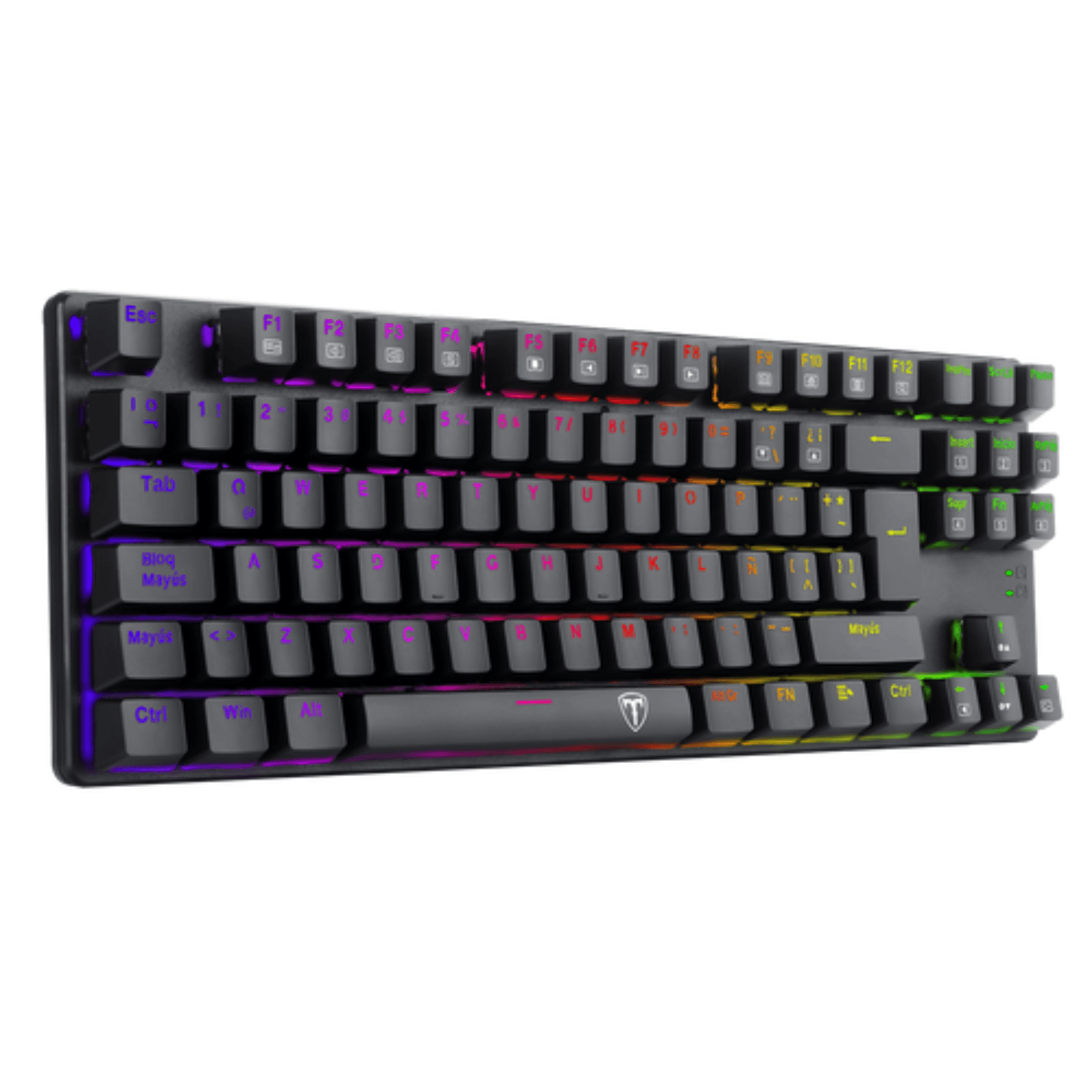 Imagen 2 del producto Teclado gamer alámbrico T-Dagger Bora, conexión USB, mecánico, idioma español, RGB, switch rojo, negro