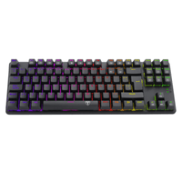 Teclado gamer alámbrico T-Dagger Bora, conexión USB, mecánico, idioma español, RGB, switch rojo, negro