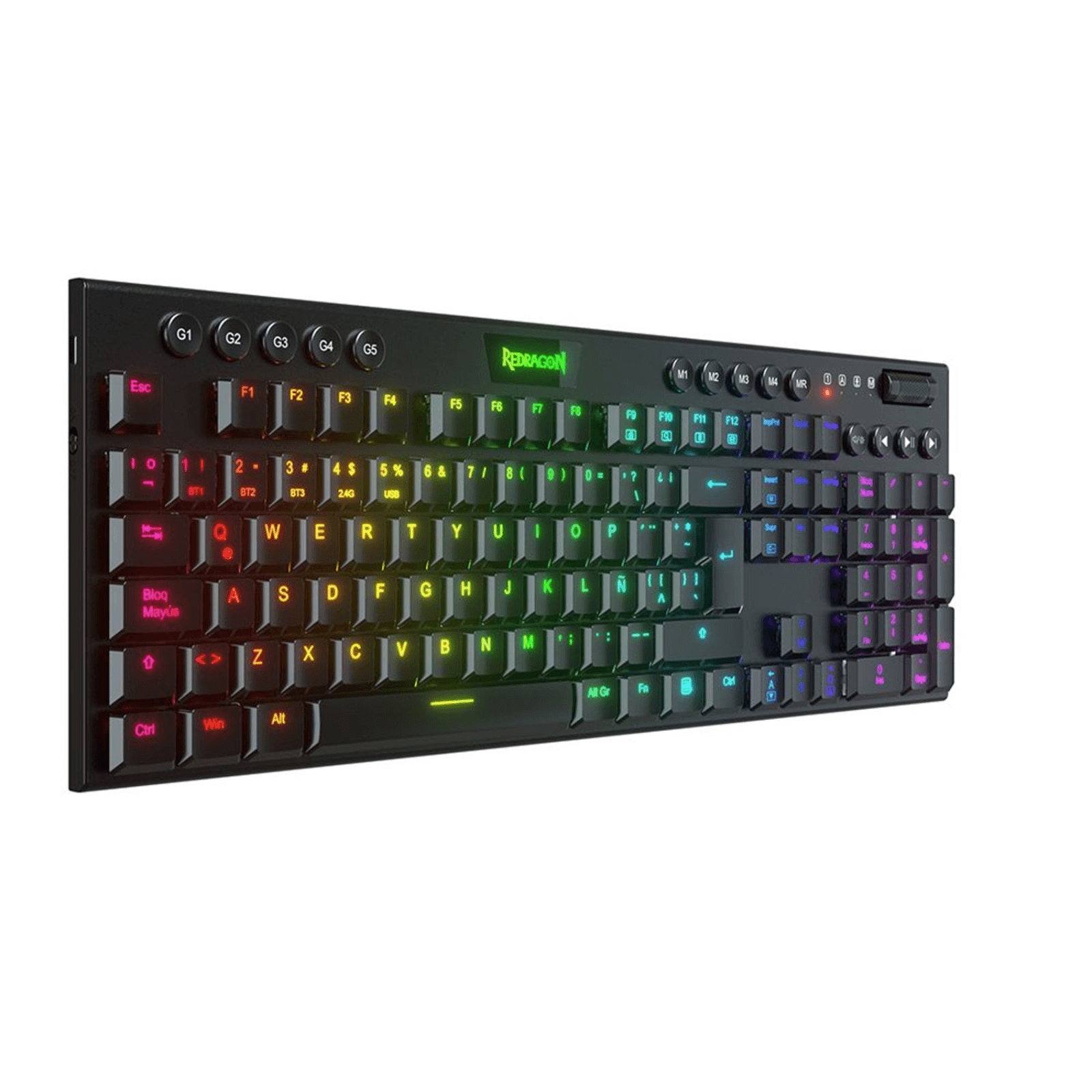 Imagen 2 del producto Teclado Redragon K618-RGB-Red HORUS, mecánico, Wireless, switch rojo, negro