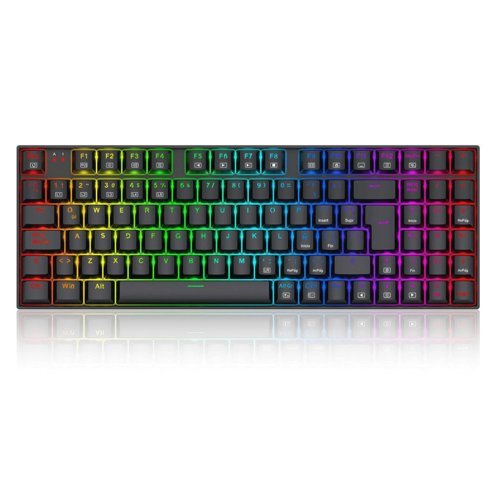 Teclado Redragon ZIGGS, RGB, pad numérico, español, negro