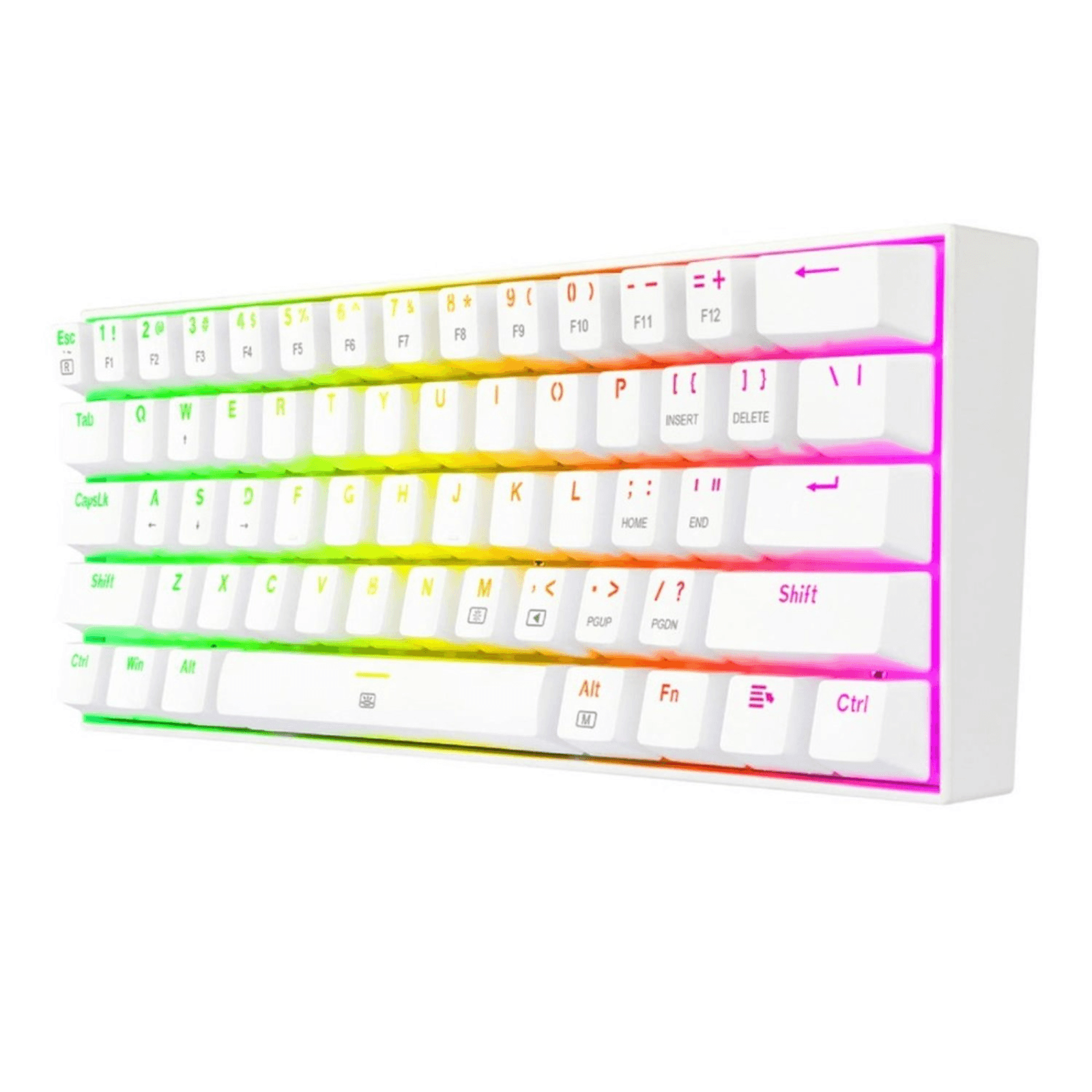 Imagen 2 del producto Teclado gamer alámbrico Redragon SP Dragonborn, conexión USB Tipo-C, mecánico, idioma español, RGB, switch rojo, blanco