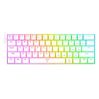 Teclado gamer alámbrico Redragon SP Dragonborn, conexión USB Tipo-C, mecánico, idioma español, RGB, switch rojo, blanco