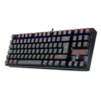 Teclado gamer alámbrico Redragon Kumara Rainbow K552-KR, conexión USB, mecánico, idioma español, luces rainbow, switch rojo, negro