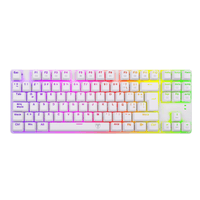Teclado gamer alámbrico T-Dagger, conexión USB, mecánico, idioma español, RGB, switch azul, tenkeyless, blanco